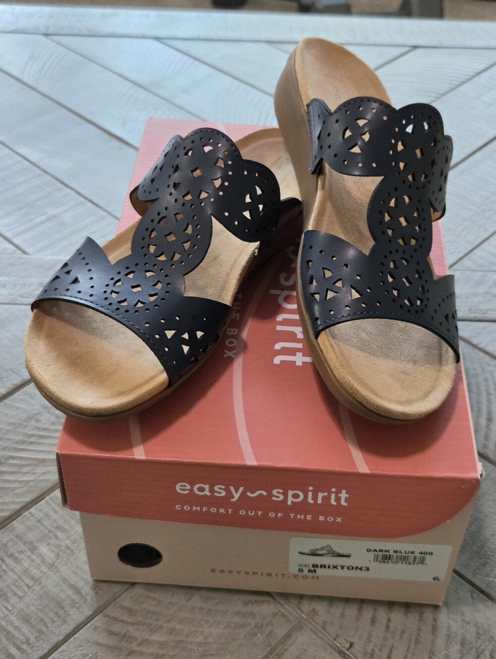 Easy Spirit Brixton3 Women's Dark Blue Slide Sandals